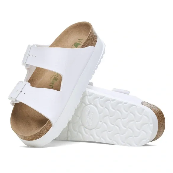 Birkenstock Arizona Papillio Flex Platform Sandal Slide White SZ US 10 EU 41 NEW - Picture 2 of 13